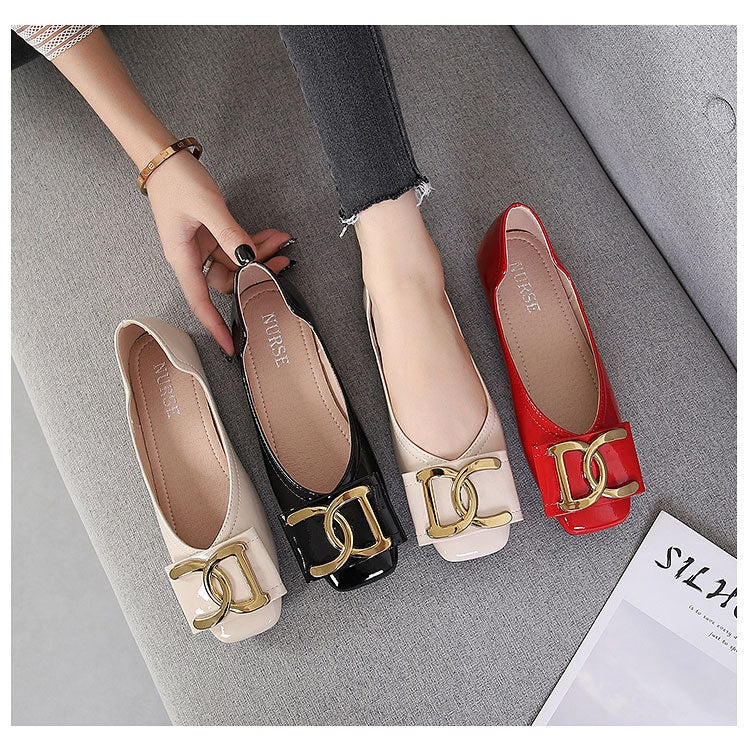 Flat Female Square Toe Low-cut Low Heel Work Casual Women's Shoes