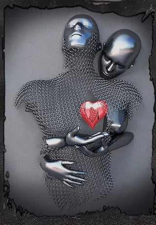 Metal Statue Art Canvas Romantic Abstract Poster Interior Home Decor Wall Painting