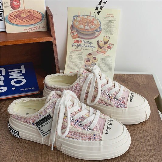 Summer Half-support Canvas Shoes Female