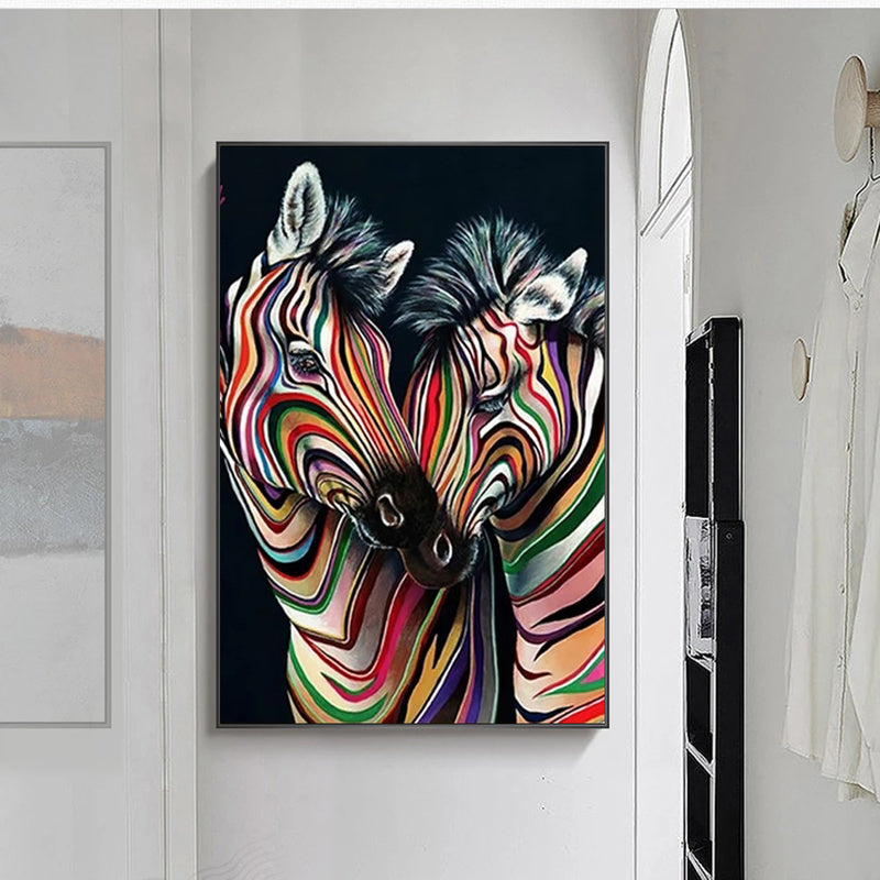 Modern Abstract Zebra Canvas Painting Wall Art Poster