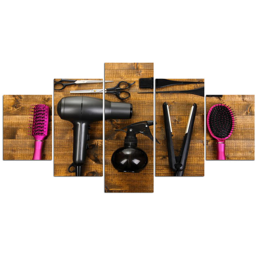 Hairdressing Tools Canvas Painting Assortment Wall Decoration Poster