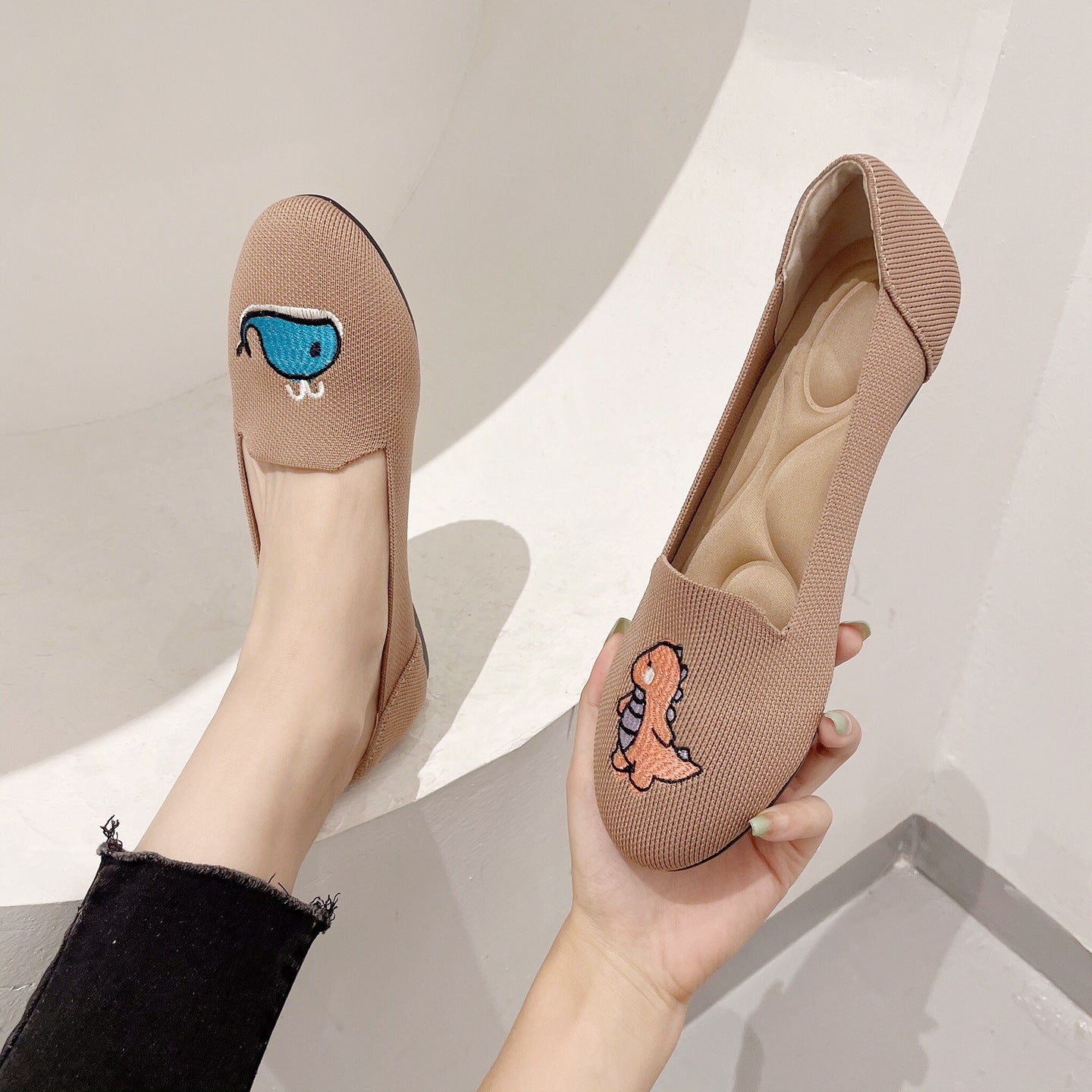 Cute Cartoon Single Shoes Female Casual Round Head