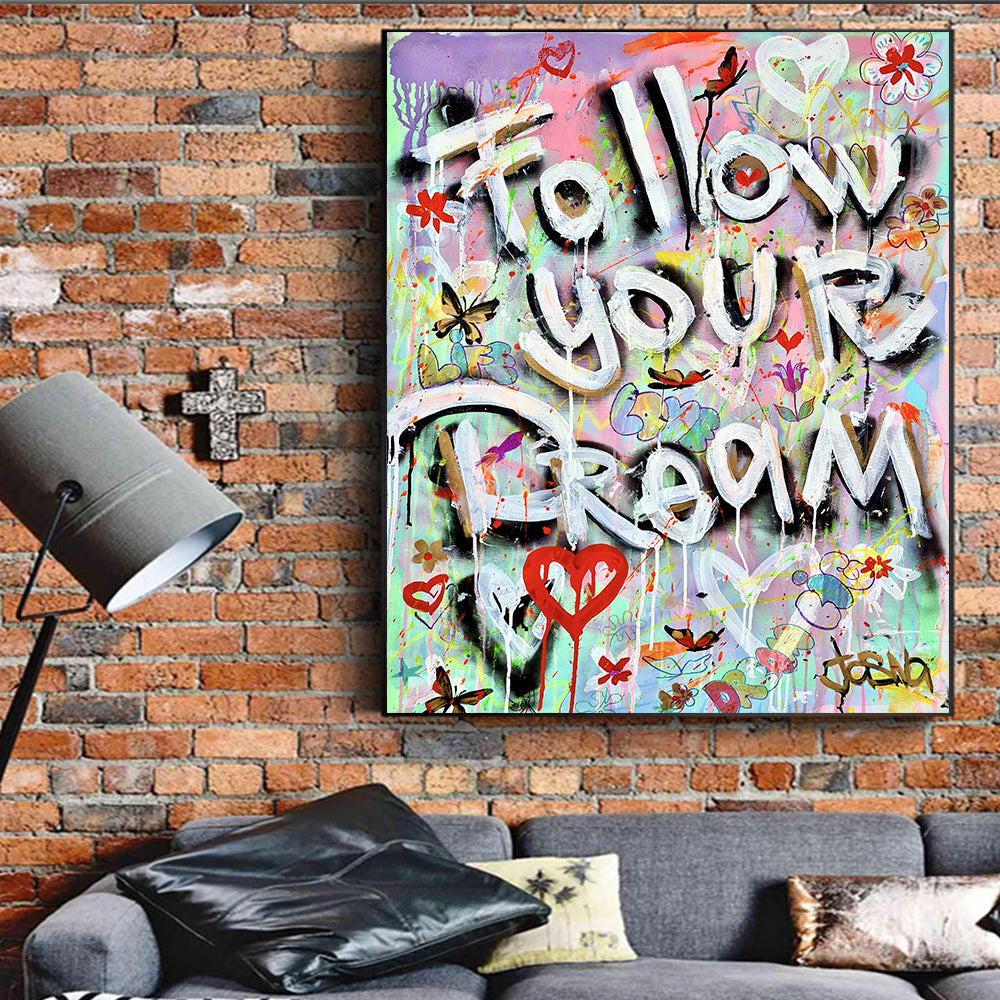 Graffiti Canvas Painting Inspirational Poster Print Wall