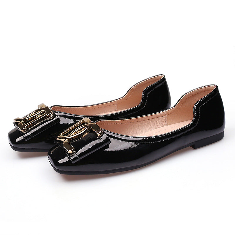 Flat Female Square Toe Low-cut Low Heel Work Casual Women's Shoes