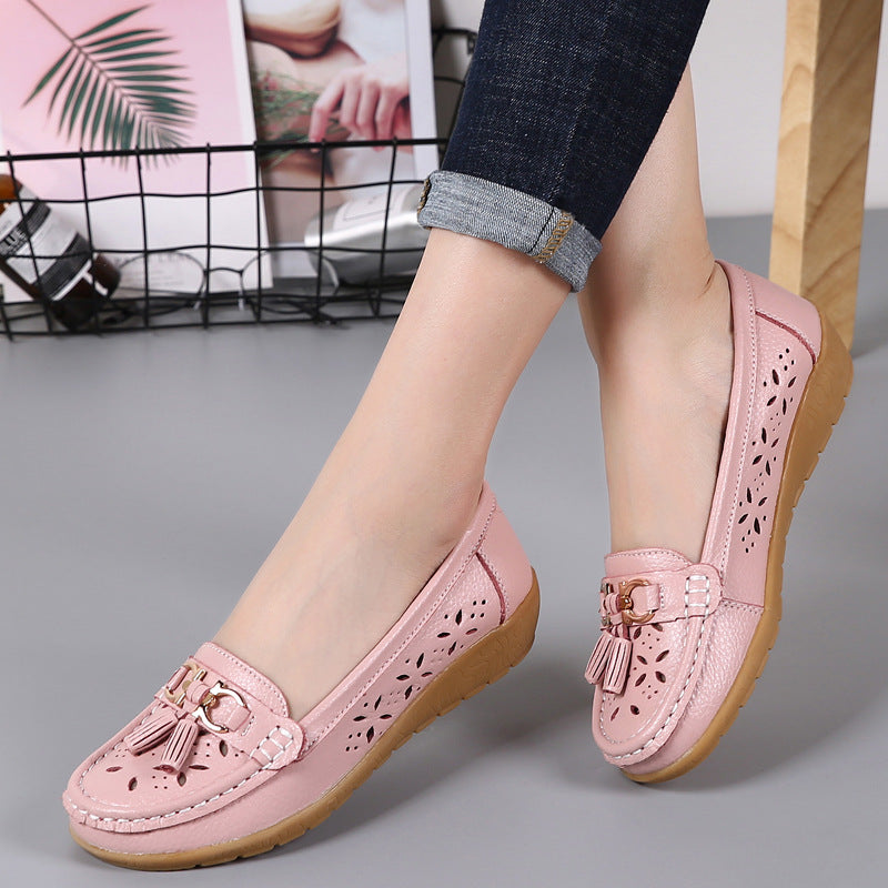 Summer Hollow Mother Shoes Female Peas Shoes