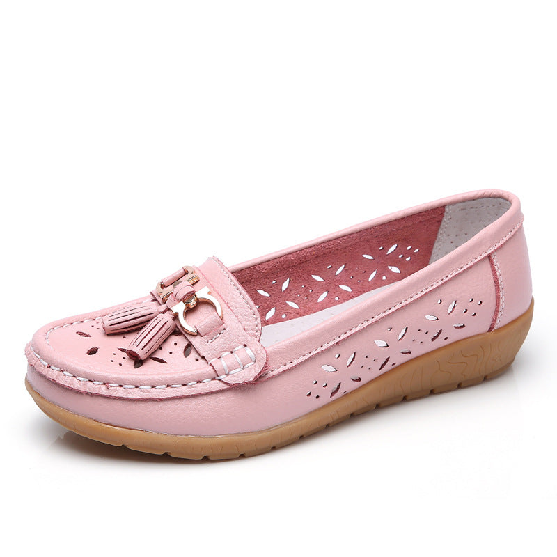 Summer Hollow Mother Shoes Female Peas Shoes