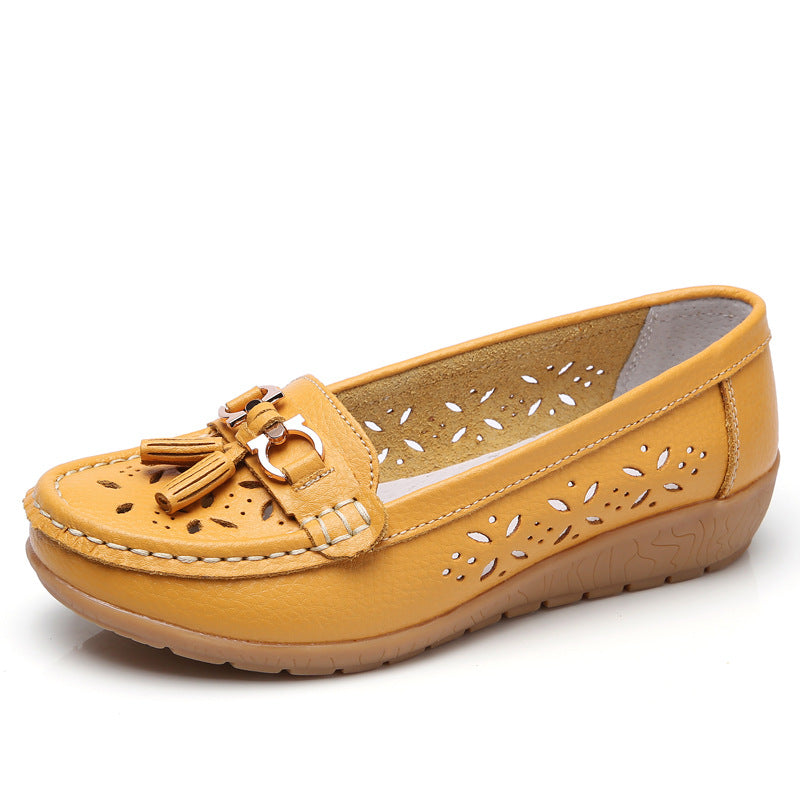 Summer Hollow Mother Shoes Female Peas Shoes