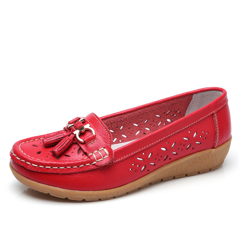 Summer Hollow Mother Shoes Female Peas Shoes