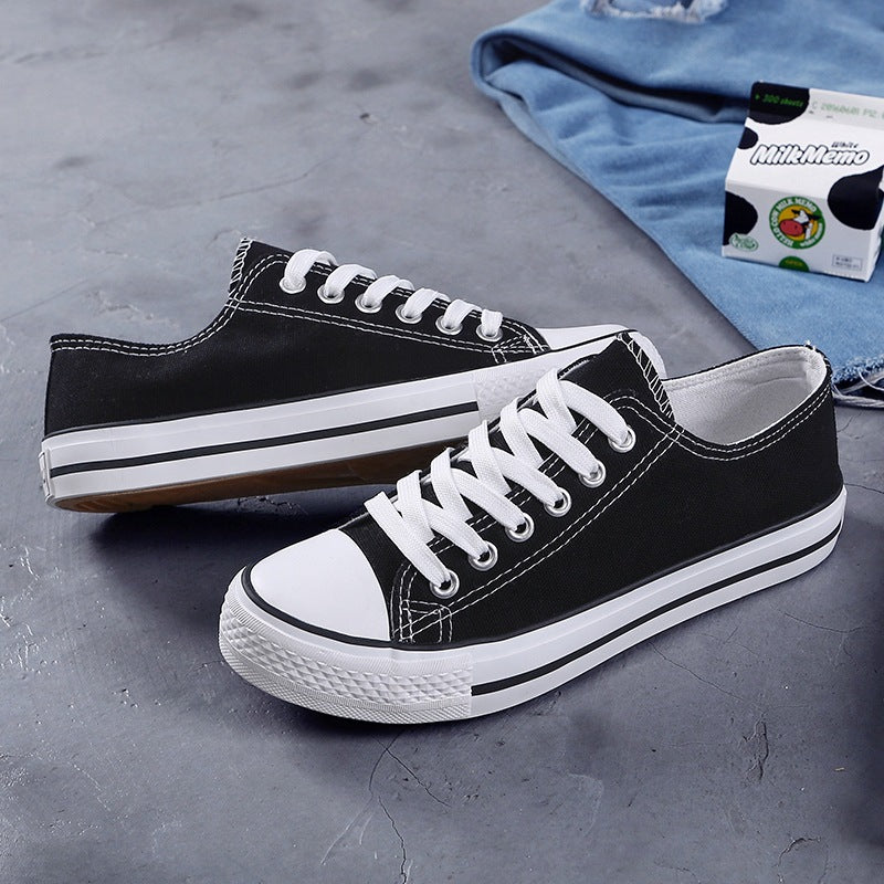 All-Match Color Canvas Shoes Flat Female Student Single Shoes