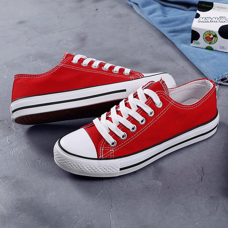 All-Match Color Canvas Shoes Flat Female Student Single Shoes