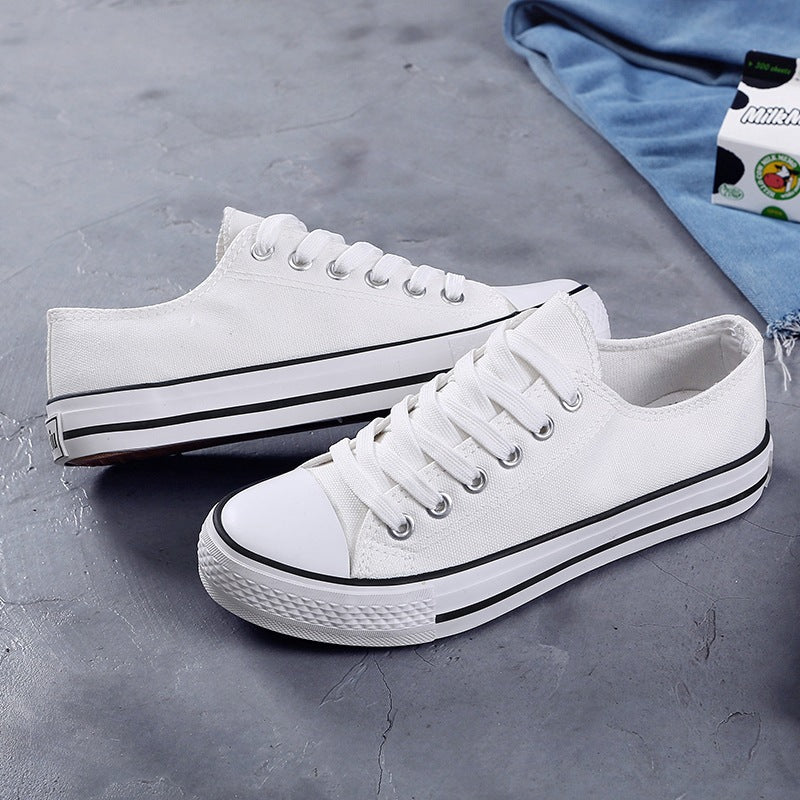 All-Match Color Canvas Shoes Flat Female Student Single Shoes