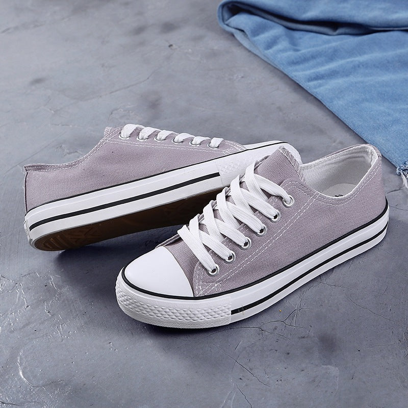 All-Match Color Canvas Shoes Flat Female Student Single Shoes