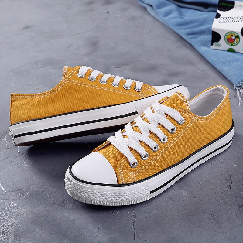 All-Match Color Canvas Shoes Flat Female Student Single Shoes