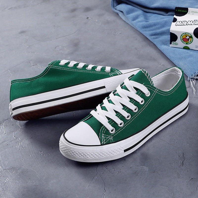 All-Match Color Canvas Shoes Flat Female Student Single Shoes