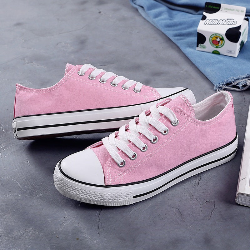 All-Match Color Canvas Shoes Flat Female Student Single Shoes