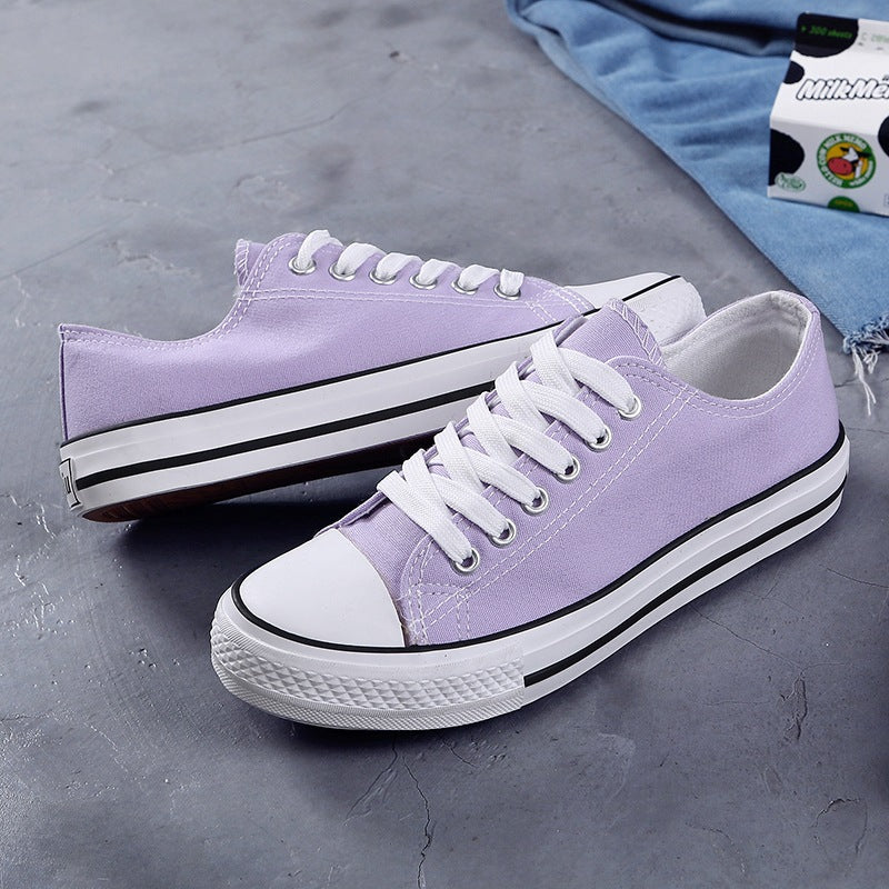 All-Match Color Canvas Shoes Flat Female Student Single Shoes