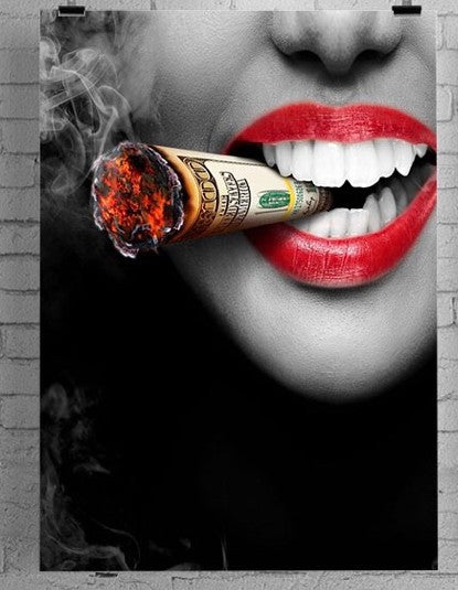 Red Lips And Cigarette Art Poster Decorative Painting