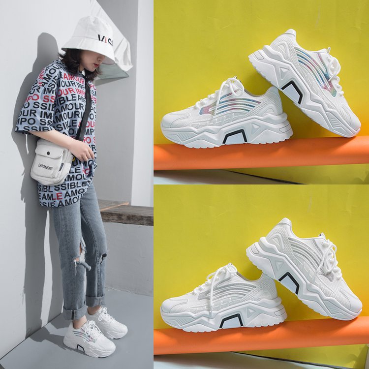 Daddy Shoes Female Autumn Breathable Ins Tide Shoes Summer Wild Ladies White Sneakers