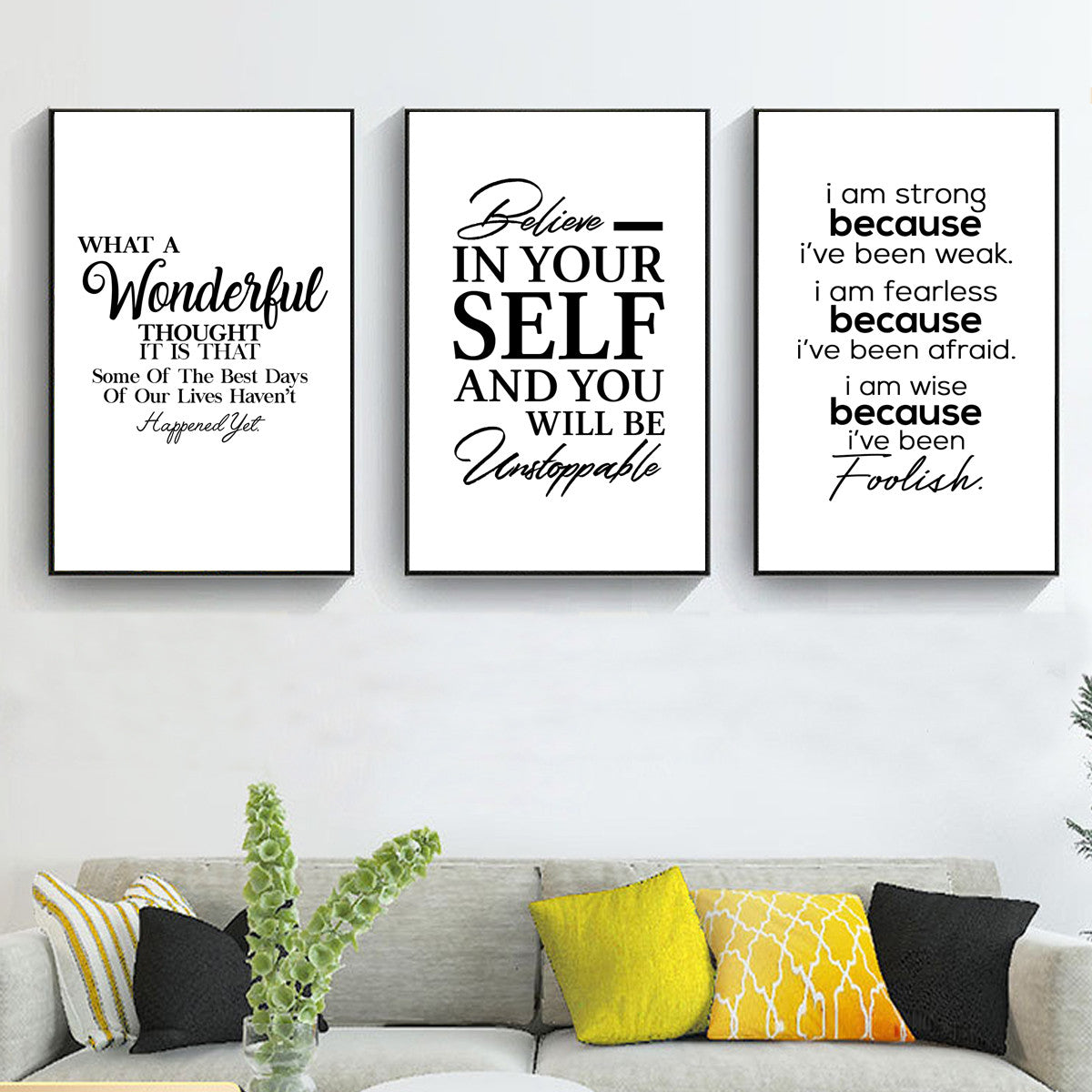 Poster Quote Canvas Painting Phrases Motivational Wall-Art Home-Decor Pictures Minimalist