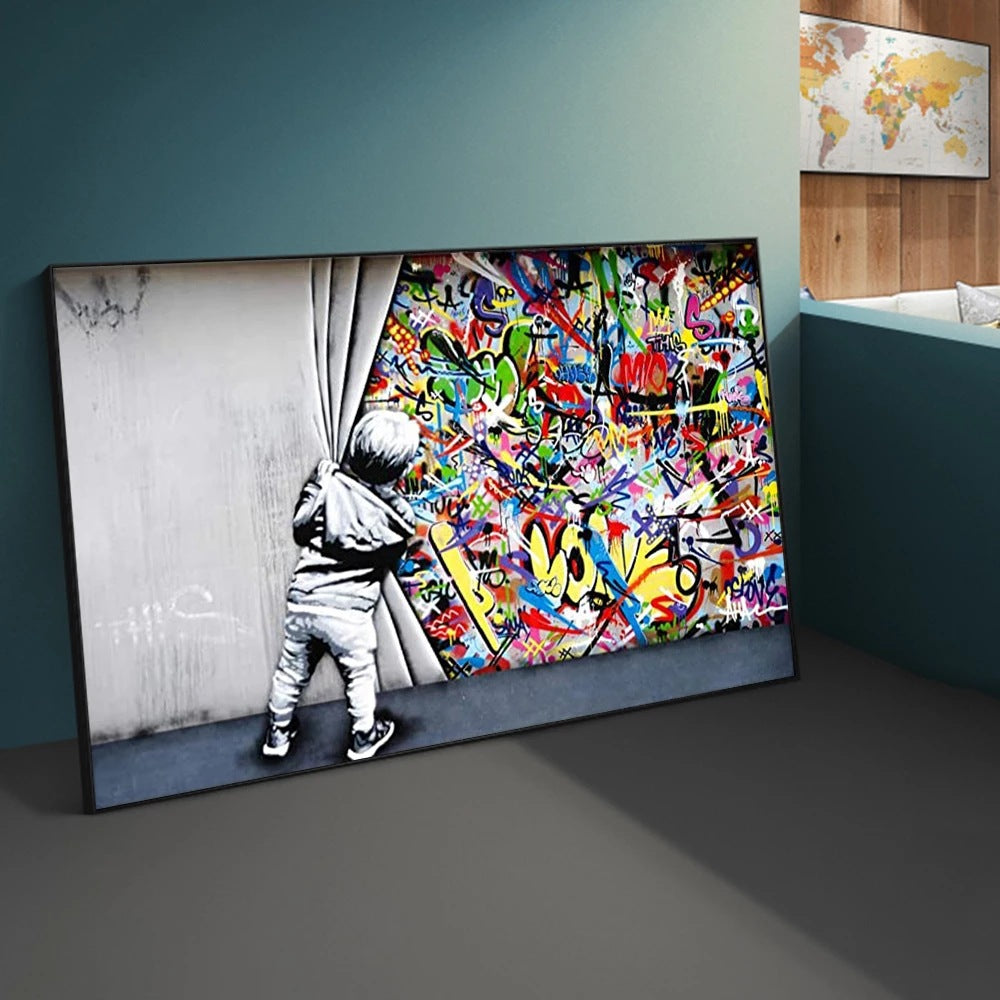 Street Graffiti Creative Poster Modern Home Decoration Painting Frameless Painting Core