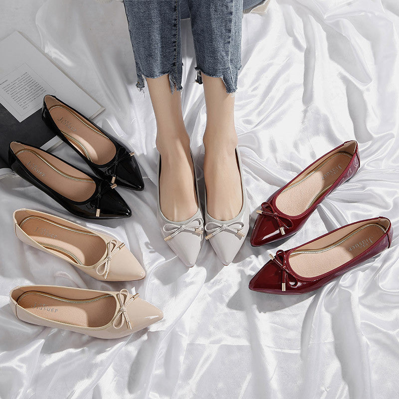 Flat Shoes Female Pointed Toe Korean Fashion Net Red Single Shoes