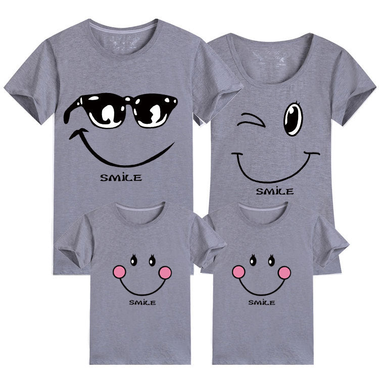 Sunglasses Smile Family Wear Parent-child Short Sleeve