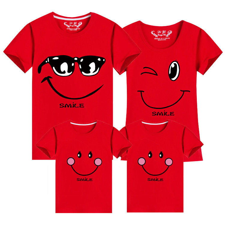 Sunglasses Smile Family Wear Parent-child Short Sleeve