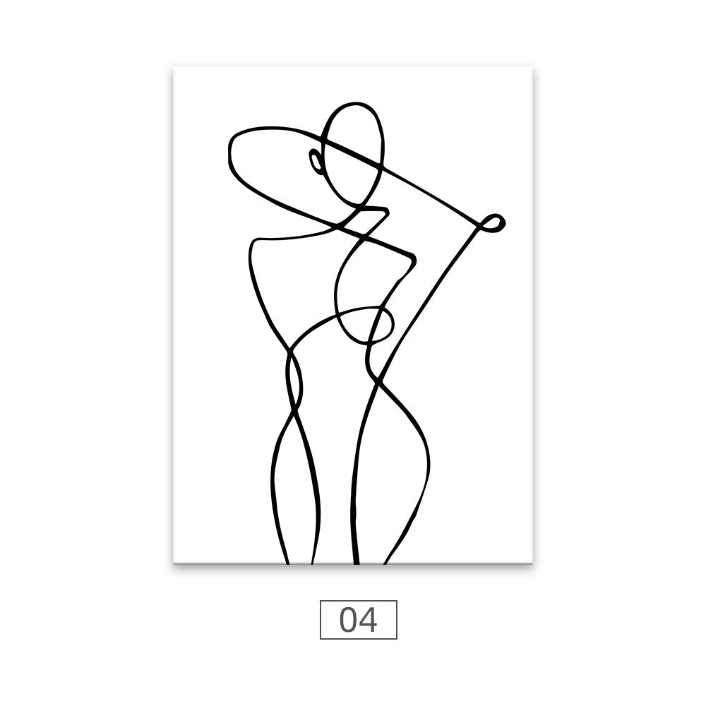 Abstract Woman Body Line Picture Wall Art Canvas Poster