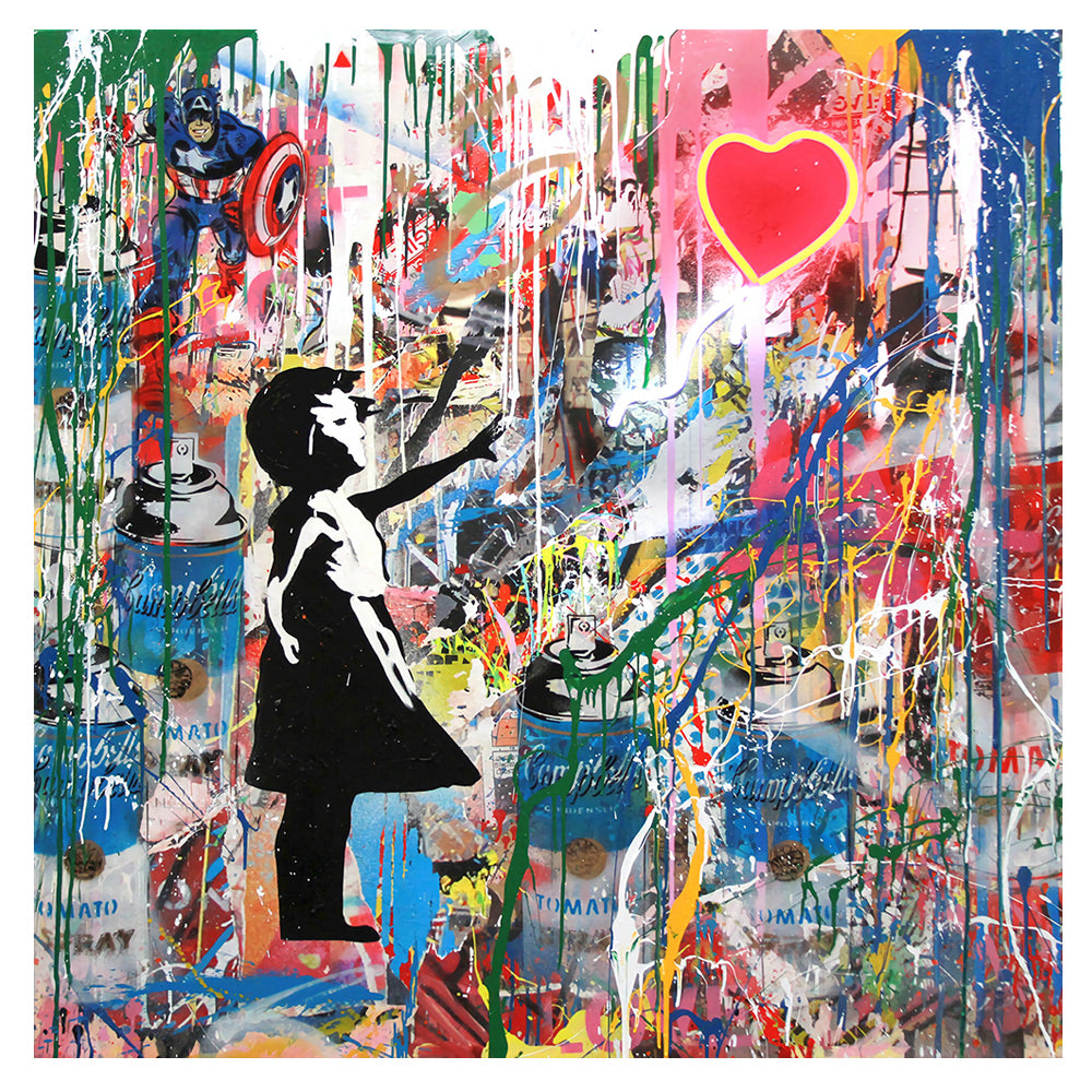 Graffiti Poster Little Girl Decorative Painting Canvas Painting Core