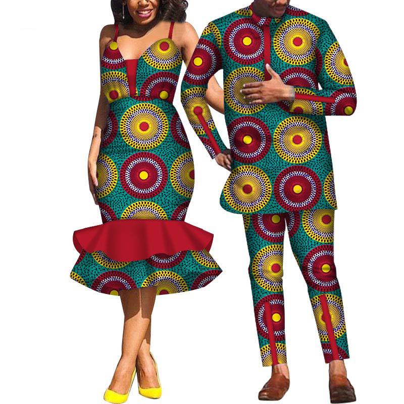 Couple clothing suspender skirt African clothing