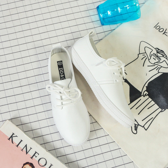 Small white shoes female summer breathable wild flat white canvas shoes