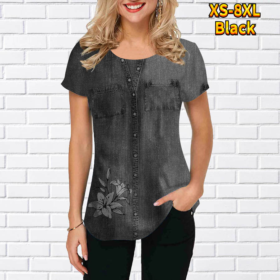 3D Printing Casual Loose Fashion T-shirt