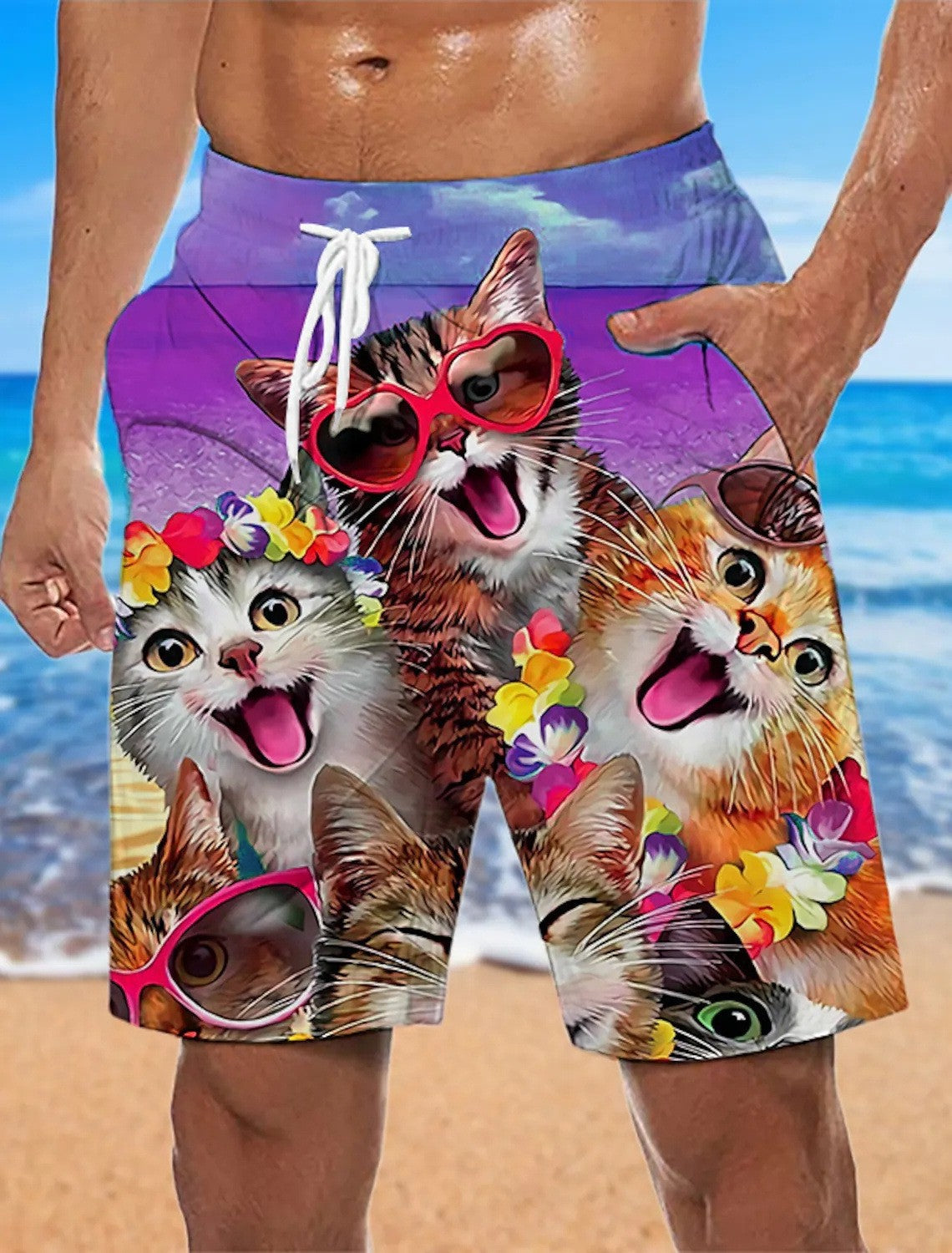 Men's Fashion Loose Printed Beach Shorts