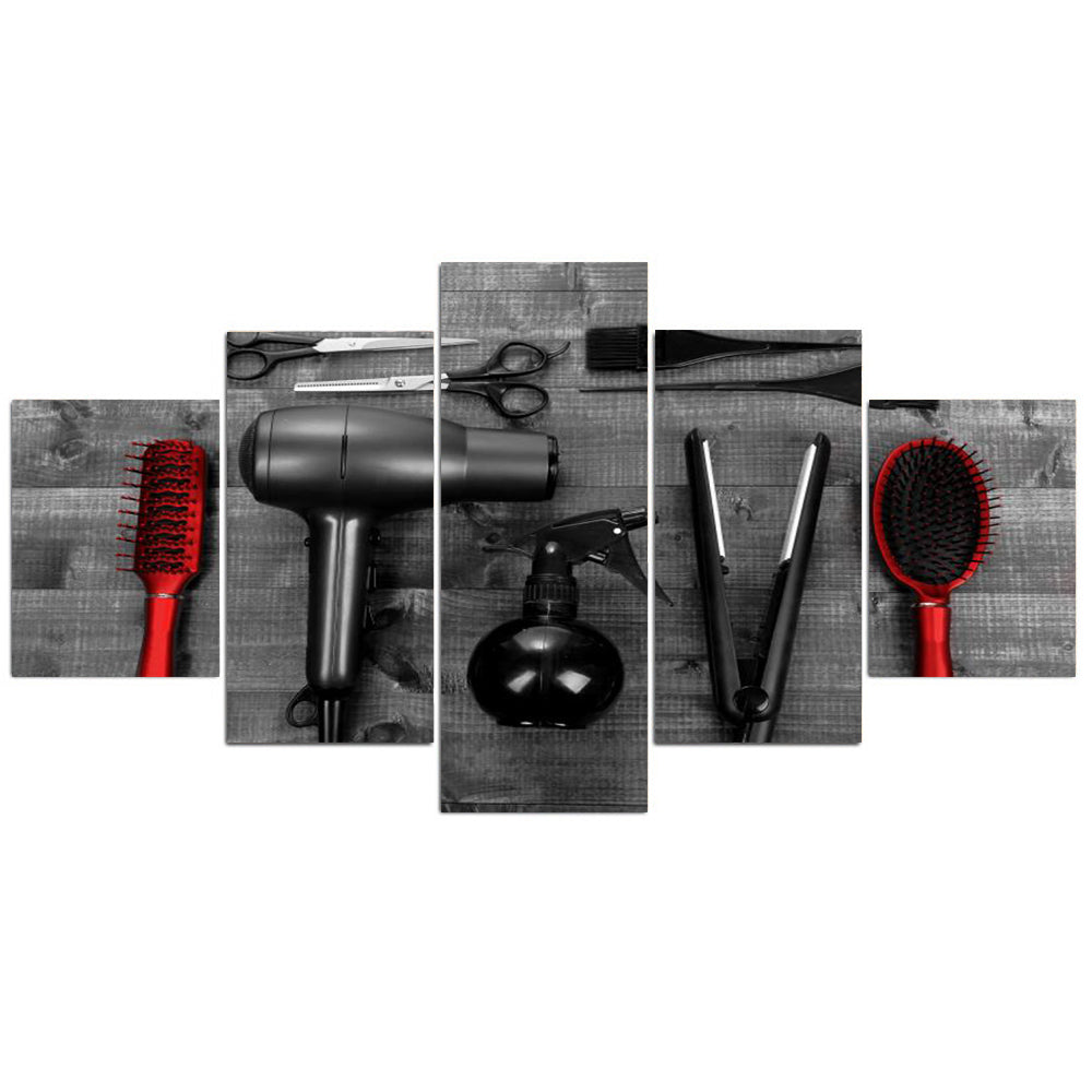 Hairdressing Tools Canvas Painting Assortment Wall Decoration Poster