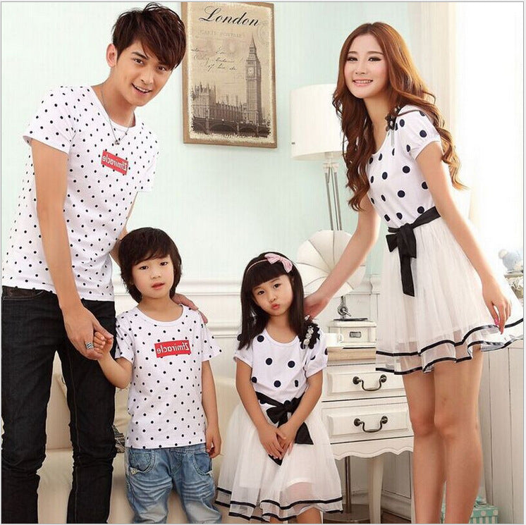 Korean version of cotton parent-child summer dress