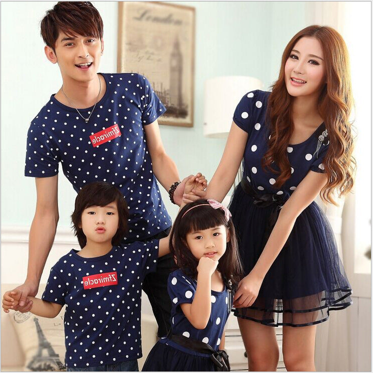 Korean version of cotton parent-child summer dress