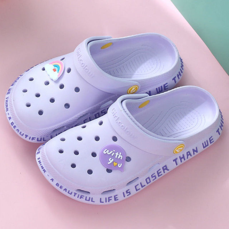 Female Hole Shoes Beach Non-slip Sweet Outer Window