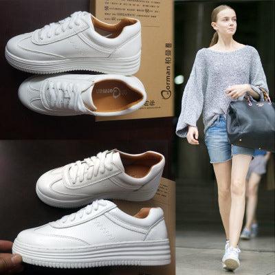 new thick bottom white shoes female flat bottom with breathable casual Korean version of the tide sports shoes student shoes