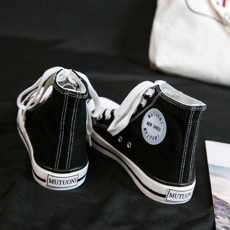 High Top Canvas Shoes For Male And Female Couples