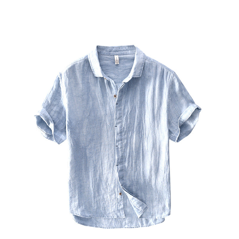 Men's Chinoiserie Vintage Pleated Linen Shirt