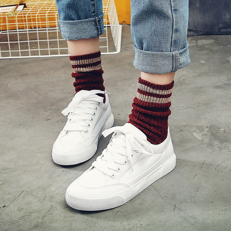 White shoes low shoes casual shoes help female Korean female students all-match cloth shoes