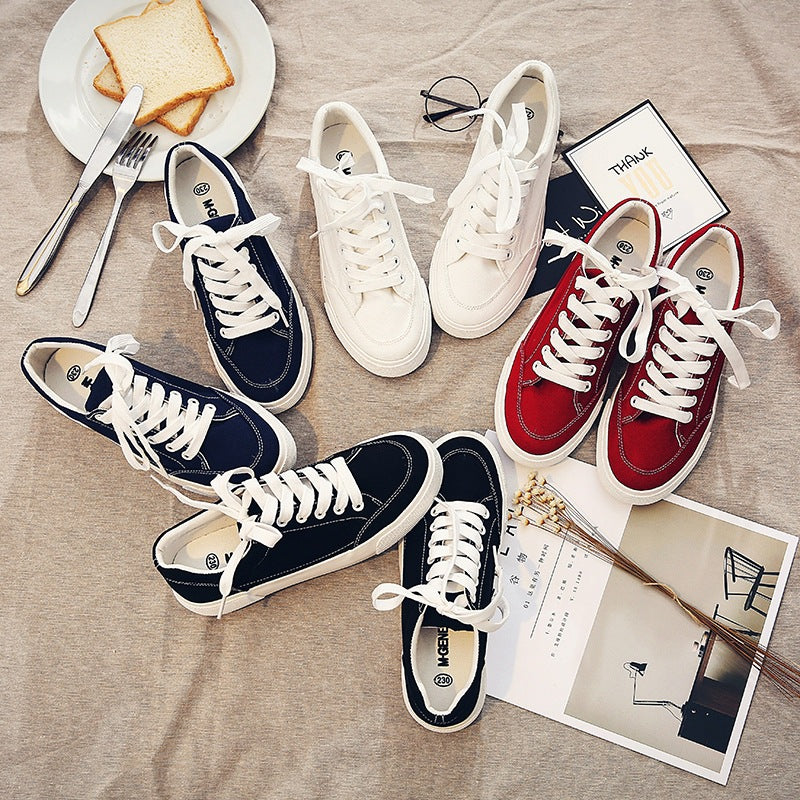 White shoes low shoes casual shoes help female Korean female students all-match cloth shoes