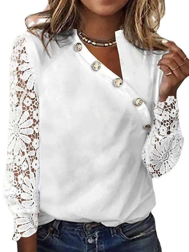 Womens Lace Sleeve Blouse