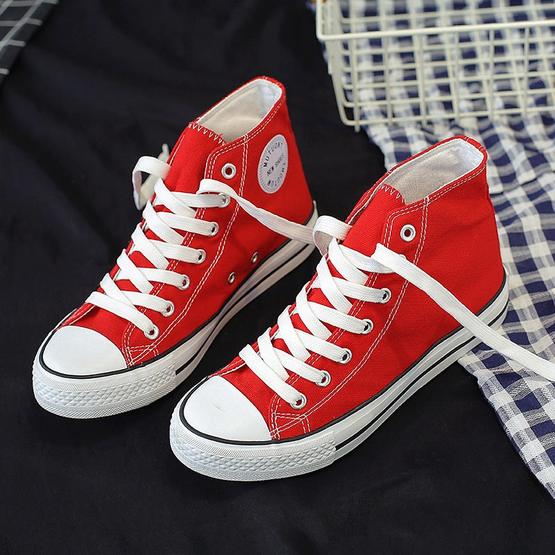 High Top Canvas Shoes For Male And Female Couples