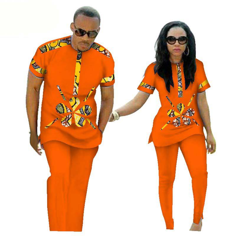 Cotton African Ethnic Couple Clothing Pants suit