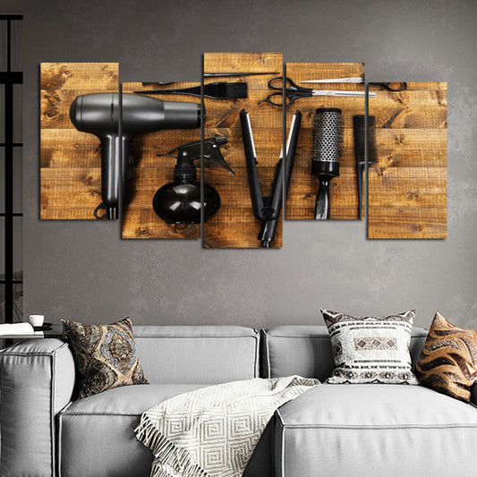 Hairdressing Tools Canvas Painting Assortment Wall Decoration Poster