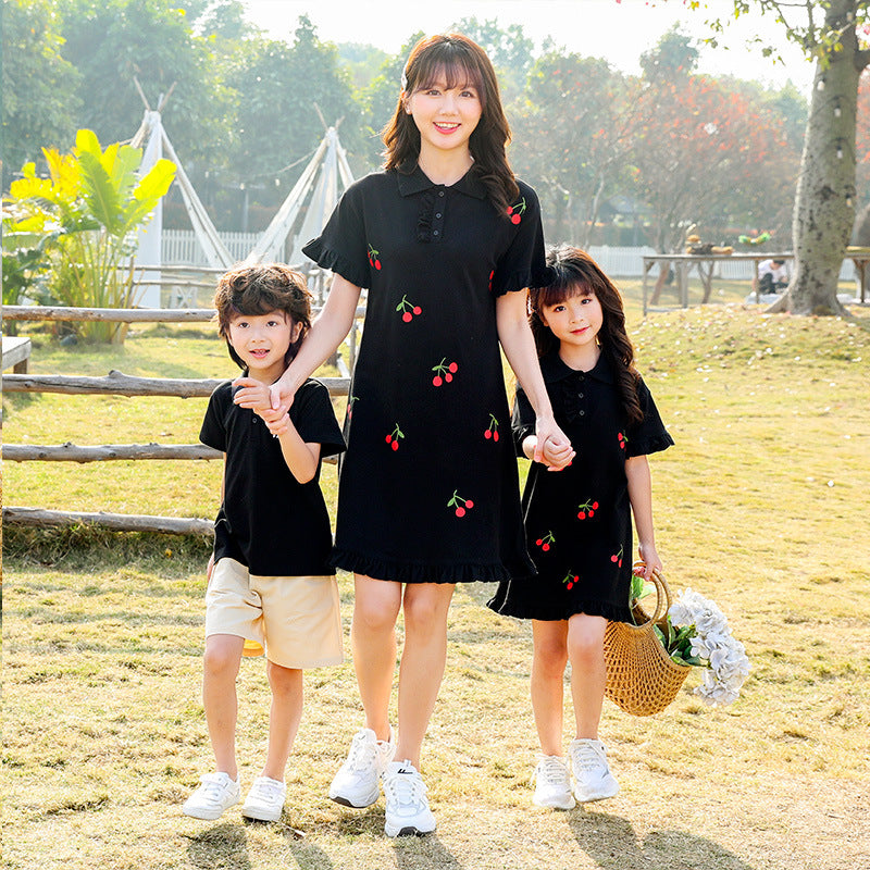 Net Celebrity Parent-child Wear New Summer Casual Family Wear Mother And Daughter Skirt Family Wear