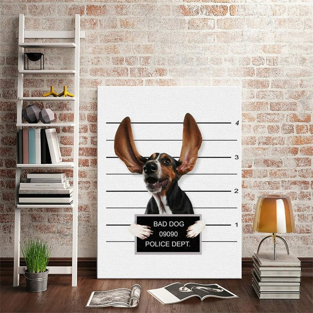 Frameless Nordic Style Boxing Dog Canvas Print Art Poster