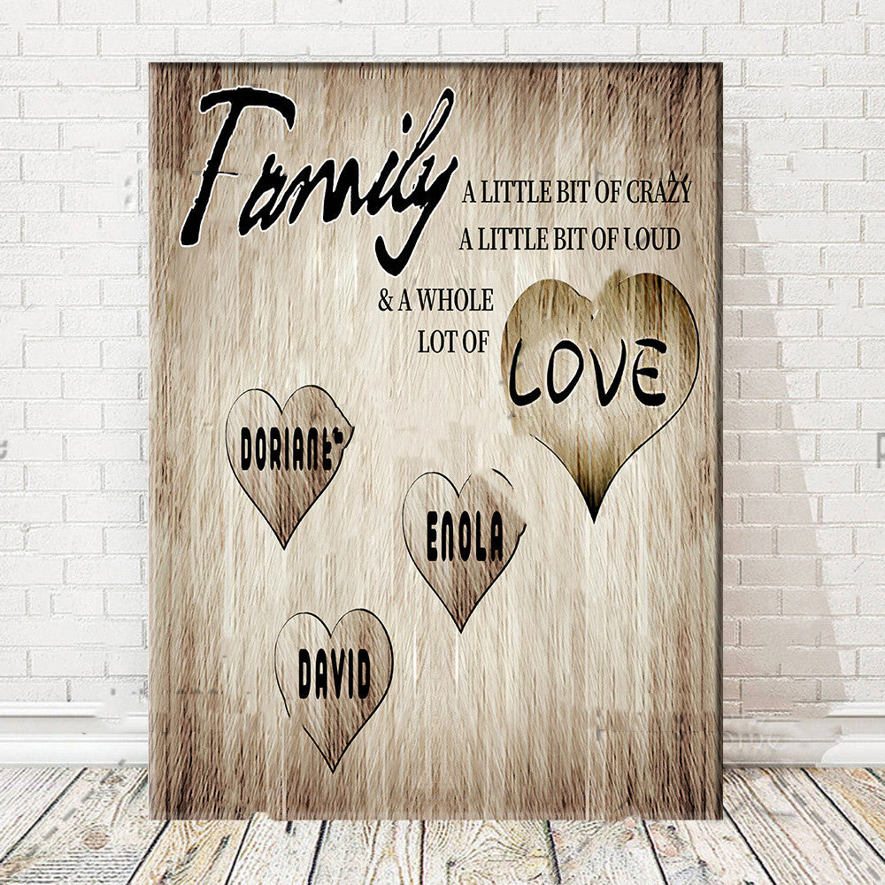 Personalized Surname Poster Home Decor Canvas Art