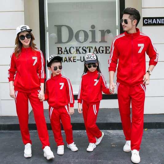 Parent-child Fashion Sports Suit Three Family Wear Team Activity Suit